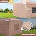 Quictent 8’x8’ Easy Pop up Canopy Tent with Sidewalls Instant Outdoor Gazebo Shelter Enclosed, Mesh Windows Waterproof (Beige)