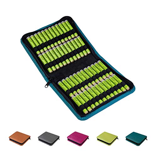 Homöopathische Taschenapotheke, Globuli-Tasche Potenz C30, gefüllt mit 48 Globuli-Röhrchen (Glas), handgemacht aus echtem Leder (petrol-blau)