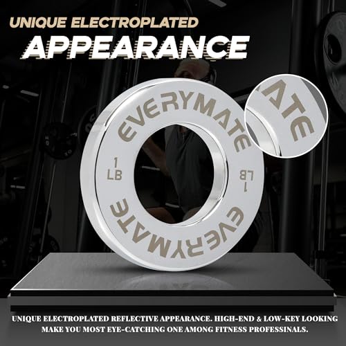 Image of EVERYMATE Fractional Micro Weight Plates Set of 8 Weight Plate Pair of 0.25LB 0.5LB 0.75LB 1 LB for Olympic Barbells for Strength Training Micro Plates Weight Plate