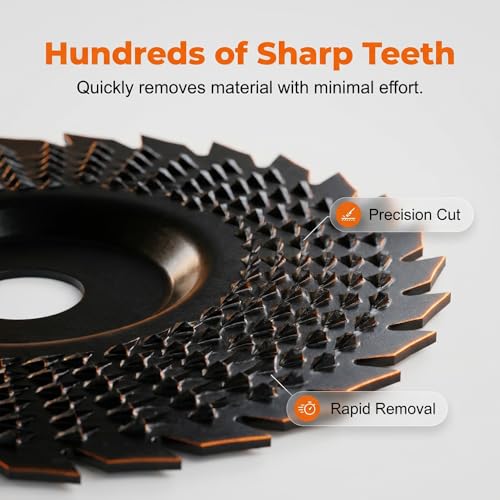 Image of 3PCS Wood Carving Disc Set, 2026 New Carbon Steel Grinding Wheel for Angle Grinder 4 inch & 4.5 inch, Wood Sanding Disc Attachment for Shaping, Cutting, Polishing, Surface Finishing (5 Pcs)