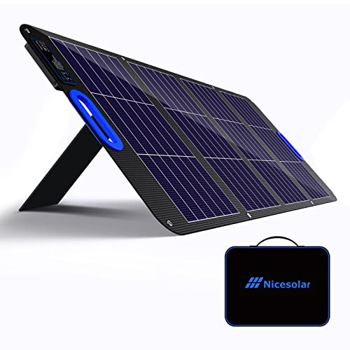 Nicesolar Panneau solaire pliable 100 W 100 W,Panneau solaire pour station d'alimentation portable,Générateur solaire,Chargeur solaire avec USB A&C PD 65 W,Pour ordinateur portable,Camping,Urgences Cover