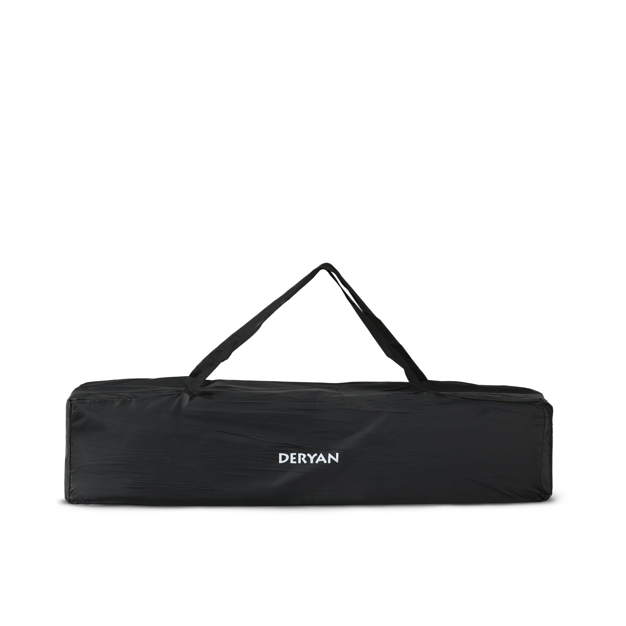 Deryan Lit Parapluie Bébé avec Matelas Inclus, 0-5 Ans (0-20 kg), Léger 9 kg, Grand Matelas, Ouverture Latérale, Design Pliable, Sac de Transport Inclus, 100 x 100 cm (Noir)