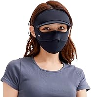 Vista 1 de Mujeres de ala ancha anti UV cubierta facial UPF 50+ máscara facial completa transpirable protector solar deportes cubierta facial SLN4M237