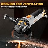 Angle Grinder Power Tool: DEKOPRO 115mm 900W Corded Electric Angle Grinder with 2 Grinding Discs 1 Cutting disc - for Cutting,Polishing and Grinding Short Handle - Image 6