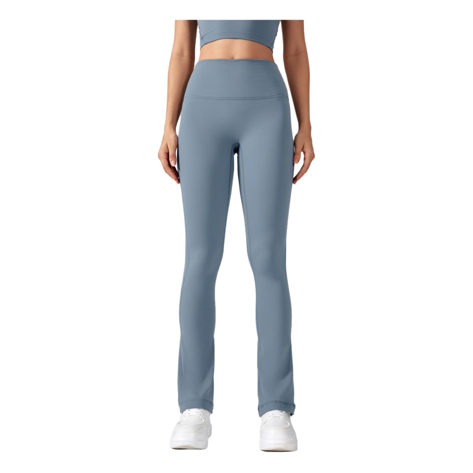 Generisch Bootcut Jazzpants damskie spodnie do jogi z wysoką talią i otwartym krokiem dla kobiet, spodnie z liftingiem biodrowym, do uprawiania sportów na świeżym powietrzu, 12 niebieskie