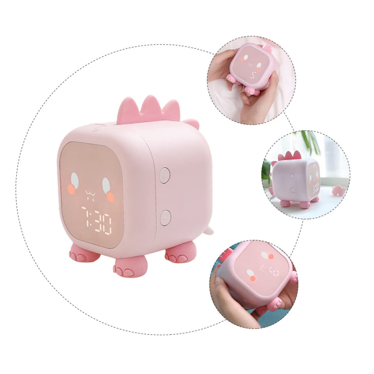 ORFOFE Kinder USB Wecker mit LED Nachtlichtuhr Silikongehäuse Sprachansage Nickerchen Timer für Schlafzimmer und Zuhause