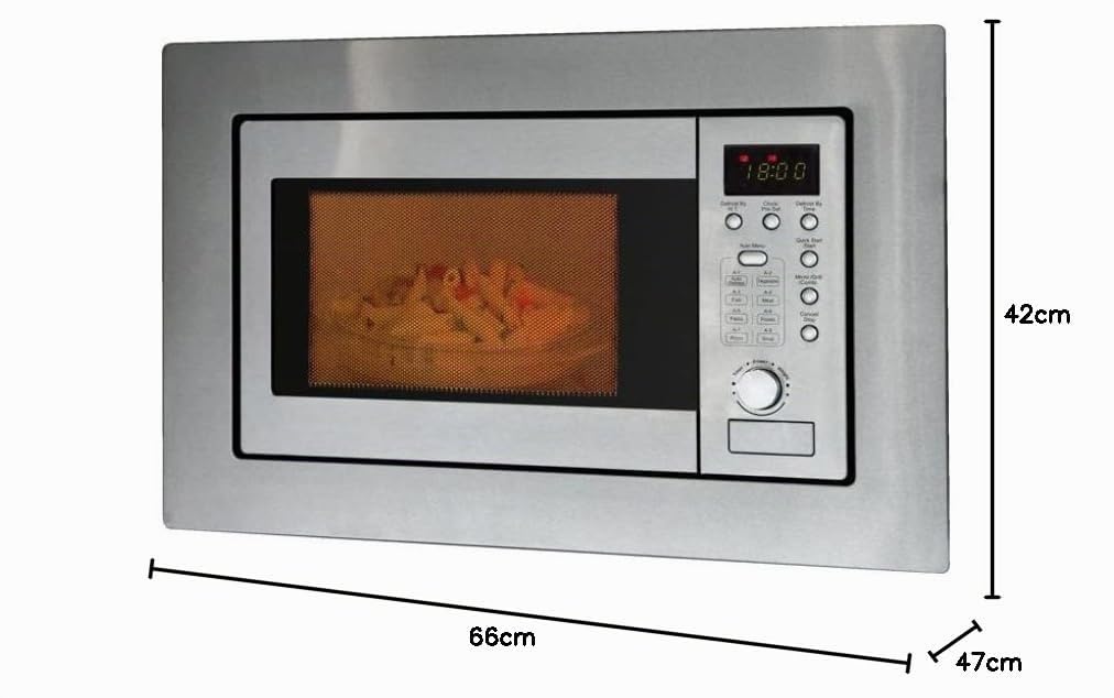 Bomann MWG 2215 EB Mikrowelle Edelstahl 800W Einbaufähig, Grillfunktion