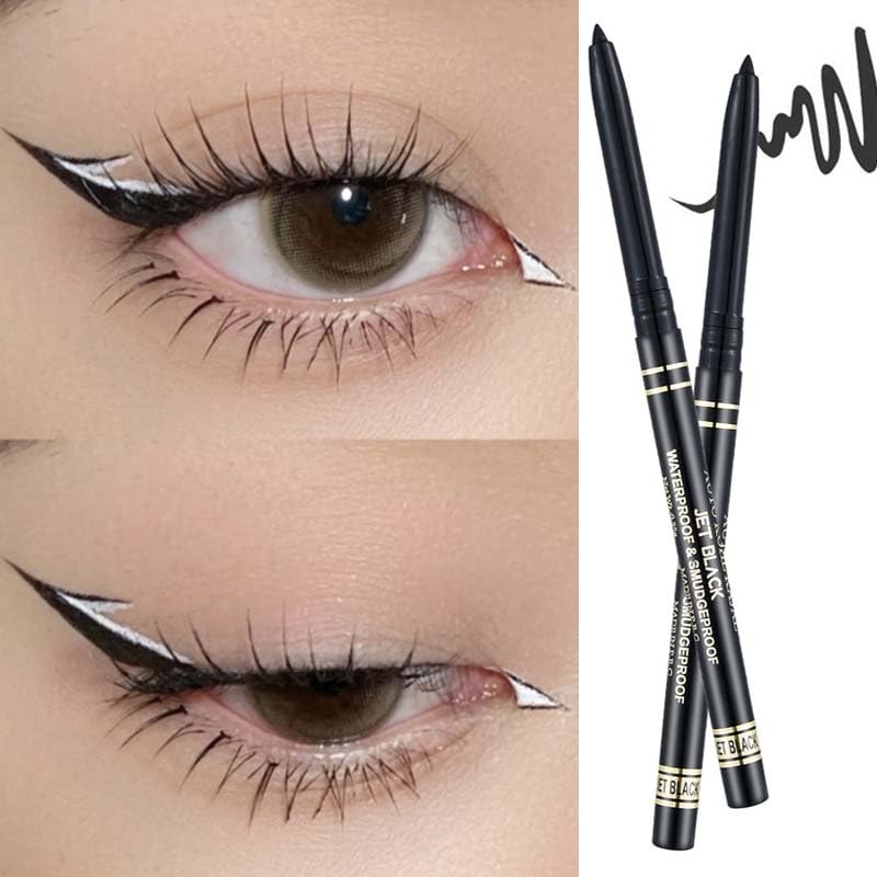 Miniatura 4 de Lápiz de gel profesional suave de alto pigmento negro y blanco delineador de ojos - Herramientas de maquillaje de ojos de larga duración en la