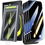 WSKEN iPhone 16 Pro用プライバシースクリーンプロテクター - [自動ほこり除去] 24度 アンチスパイ 3D フルカバー 飛散防止 強化ガラス 気泡ゼロ ほこり掃除 簡単取り付けハウス 4枚パック