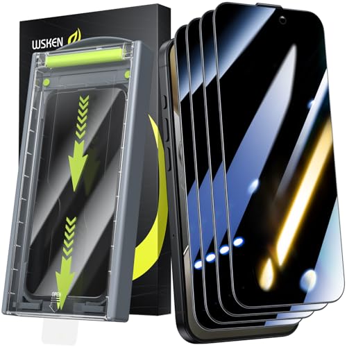 WSKEN Protection écran confidentialité haut de gamme en verre trempé 3D pour iPhone 16 Pro
