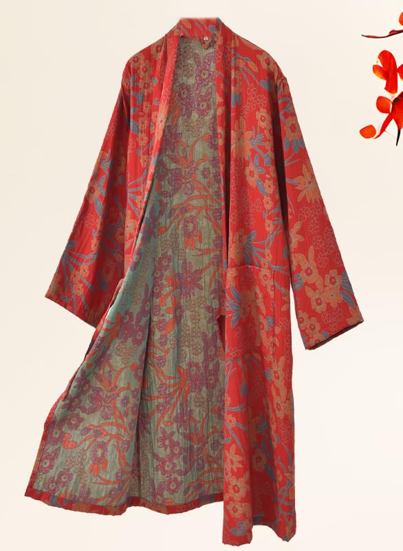 Japanischer Morgenmantel aus Musselin, Jacquard, für Damen, lässiges und atmungsaktives Nachthemd, Hotel Yukata für zu Hause, Kimono, Retro, gemütlich