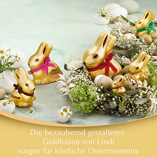 Lindt Schokolade GOLDHASE | 4 x 100 g | Vollmilch-Nuss-Schokolade in Hasenform zu Ostern | 20 % Haselnuss-Anteil… – Bild 4