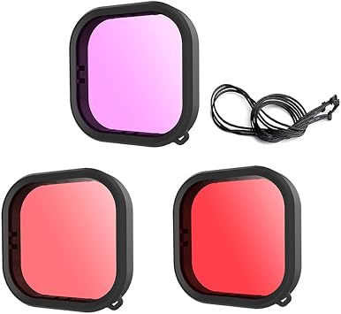 Dive Filter for GoPro Hero 13/12/11/10/9 Black Waterproof Action Camera, Color Correction Lens Filter GoPro for Underwater Photography, GoPro Dive Kit Diving Snorkeling, GoPro Accessories