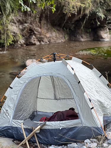 Image of Captain Tent Ideal for 2 Persons | Easy Setup for Picnic, Travel, Hiking, Trekking, Outdoor Camping | Waterproof and Windproof Tent (Off White)