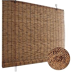 Persianas Esparto Suwooy Persianas Enrollables De Bambú para Pérgola,Cortina De Caña para Exteriores,Estor Enrollable para El Sol,persianas Romanas Naturales Tejidas a Mano,fáciles De Instalar,W×H-50x60cm/20x24in