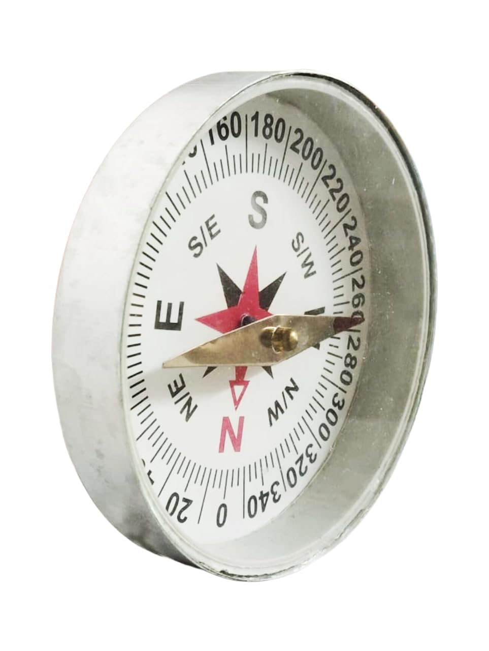 Professional Magnetic Compass 75mm, Metal Body with Glass Front,Directional Navigation Tool for Educational, Travel, Home Use