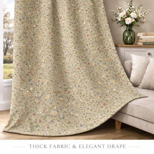 Image of STITCHNEST 'Florea Series' Premium Satin Room Darkening Curtains 7 Feet Long Set of 2 | Door Curtain 7 x 4 Feet | Blocks 70-80% Light | Ideal for Bedroom, Living Room & Home Decor