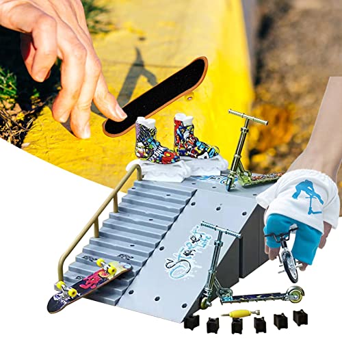 Dedo Board Skate Park Set | Conjunto de rampa de skate de dedo - Kit Skate Park com Mini Venue, Scoo