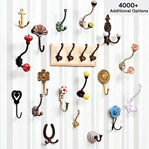 Coat Hooks Wall Mounted - Double Hooks For Hanging - Hooks For Hanging Coats -White Double Wall Hooks - Double Hook - Double Coat Hooks - Wall Hooks - Ceramic Wall Hooks - White Coat Hooks - 2 Piece #TOP7
