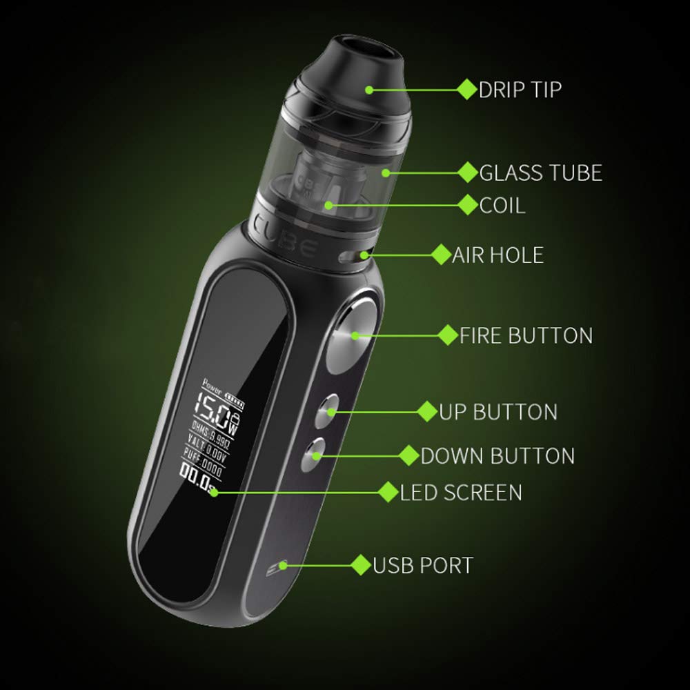 E Zigarette Starter Kit, OBS Cube Box Mod Kit, 4.0ml Top Refill Verdampfer,  0.2Ohm M7 Mech Verdampferkpfe Ohne Nikotin Ohne Tabak(Rainbow) :  Amazon.de: Elektronik & Foto