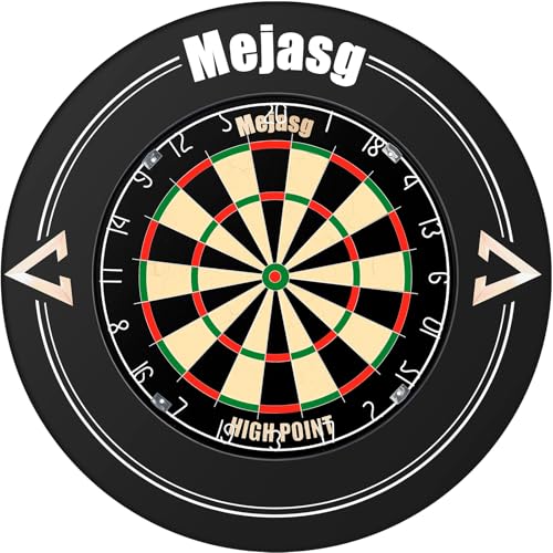 Mejasg Profi Dartscheibe Sisal mit PU Dartscheibe Surround, Sisal Dartscheibe Outdoor mit 6 Dartpfeile aus Metall und Abnehmbaren Zahlenring, Klassische Dartboards Dartscheibe Set für Erwachsene
