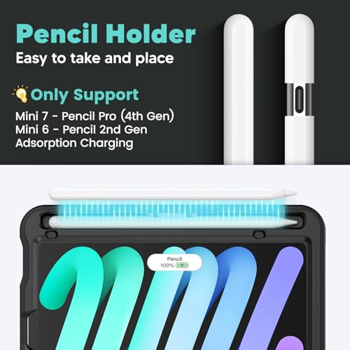 Étui iPad Mini 7 anti-chute avec porte-stylet et support stable