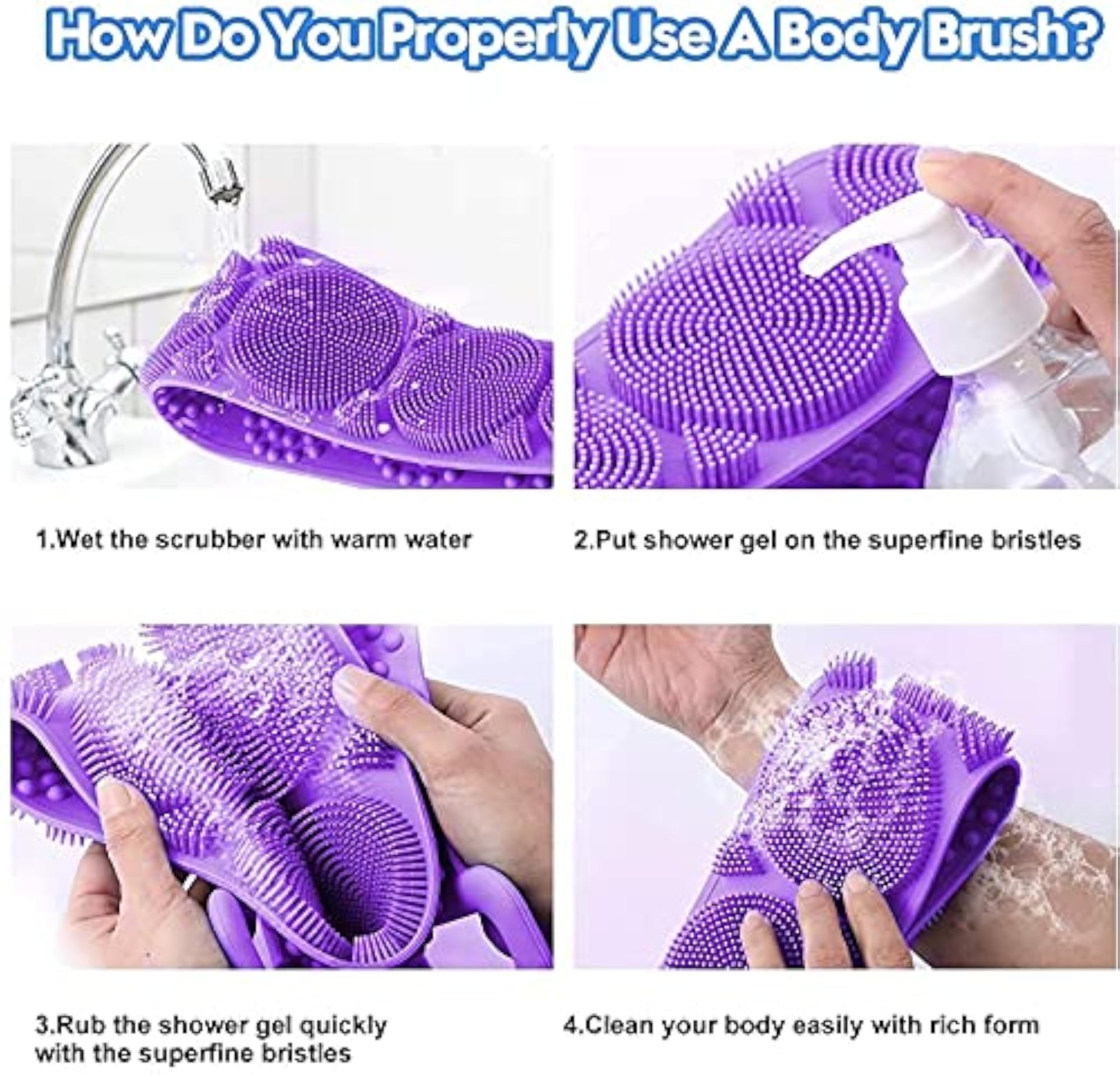 Silicone Back Scrubber for Dead Skin Removal, Unisex