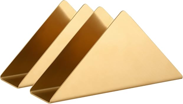 Set of 2 Gold Stainless Steel Napkin Holders for Kitchen Counters & Tables