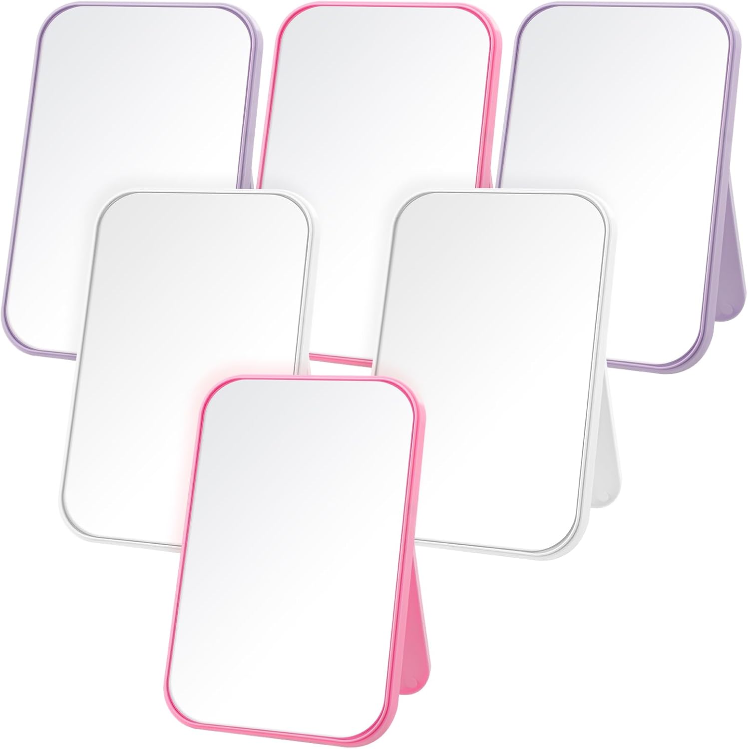 DoubleFill 6 Pcs Spa Party Mirror Spa Party Supplies Sleepover Accessory Favors Makeup Mirror for Sleepover Slumber Birthday Favors Women Adults Princess Gift(Mixed Color)