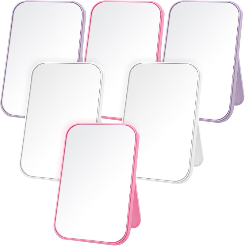 Espelhos de mesa DoubleFill para maquiagem, cores variadas, pacote com 6