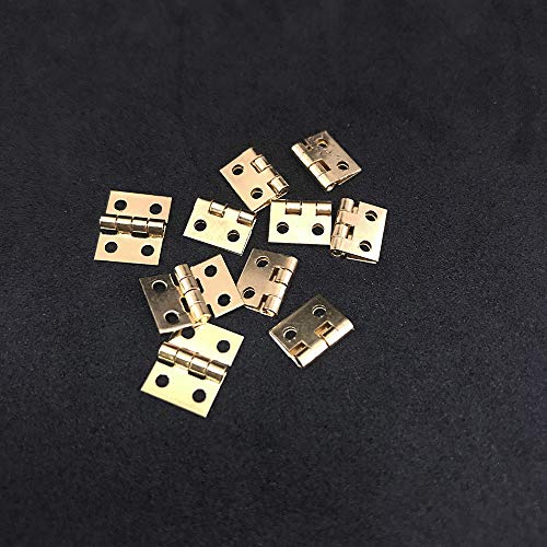 Daimay 50 Pieces Mini Pure Copper Hinges Retro Brass Hinges with 200 Pieces Replacement Nails for Wooden Box Jewelry Chest Box Cabinet DIY Accessories - Image 2