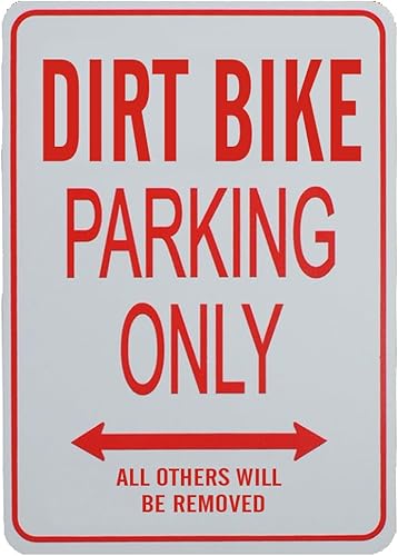 Dirt Bike Parking Only - Letrero de estacionamiento divertido en miniatura