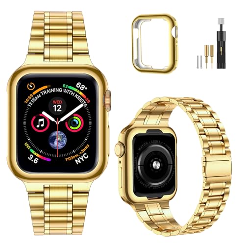 MioHHR Solid Stainless Steel Band Compatible with Apple Watch 38mm(Series 3/2/1) 40mm(Series...