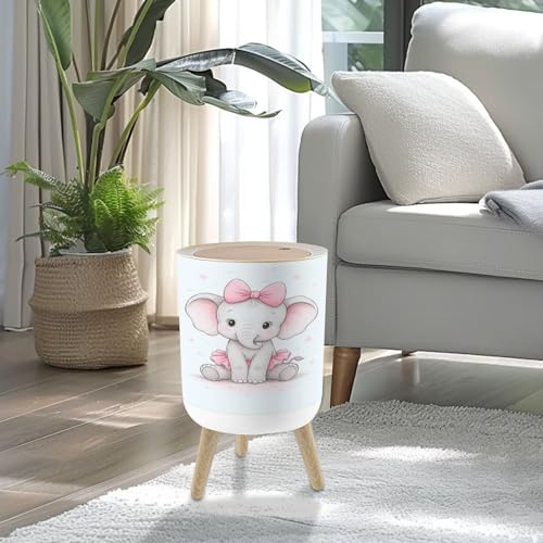 Pequeña caneca de basura con tapa y patas miniatura 2