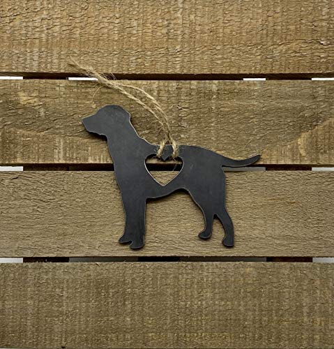 Epic Designs Labrador Retriever Dog Heart pet Love Metal Ornament with Heart Raw