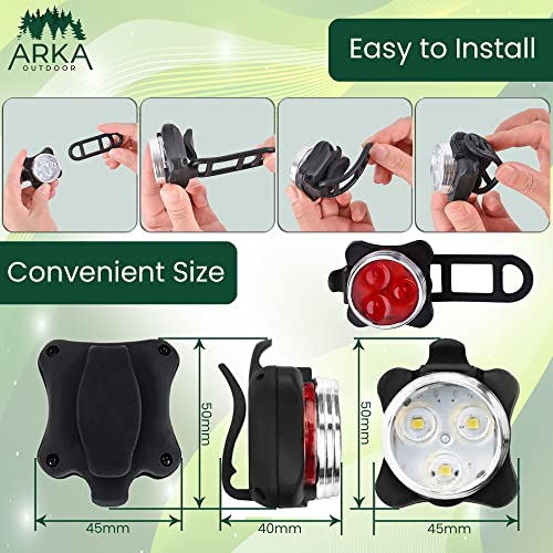 Led Bike Headlight/Taillight Combination - Bright Usb Rechargeable Safety Lights For Kids And Adult Bicycles - Front And Rear Light With Flashing Mode For Cycling At Night #TOP1