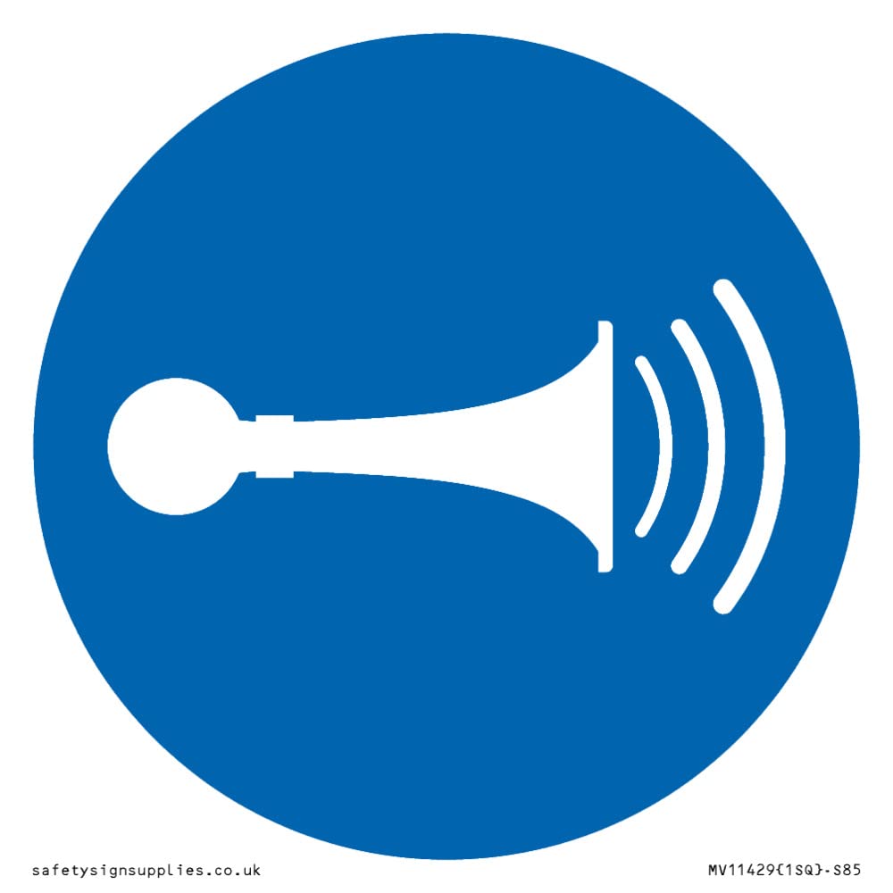 Mandatory: Sound horn Sign - 85x85mm - S85