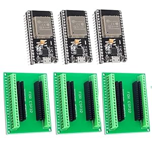 DUBEUYEW ESP32S ESP32 Placa de Desarrollo 2.4GHz Dual-Mode WiFi+ Bluetooth Dual Cores Microcontroller Processor, con Tres Placa Breakout(38pin Combination sets-3PCS)