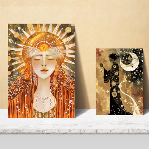 Pósters de cartas de tarot Nacnic: set de 6 láminas de arcanos para decoración A3 y A4 sin marco 3