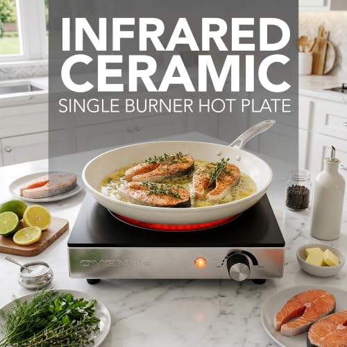 Image of OVENTE Infrared Ceramic Single Burner, 1200W Hot Plate, Black BGI301GB (Pack of 5)