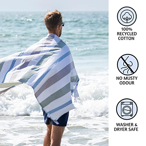 Folkulture Turkish Beach Towel For Adults With Tote Bag 40" X 72" Bath Towels, Beach Blanket Or Oversized Sand Free Beach Towels, 100% Cotton Quick Dry, Lightweight And Large, (Carnival) #TOP4