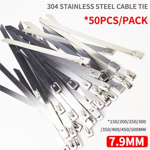 Collier de serrage acier inoxydable 7.9x200mm autobloquant pour câblage extérieur - 4