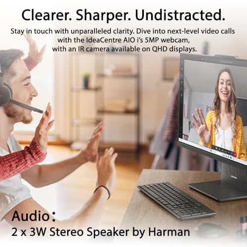 Image of Lenovo IdeaCentre I All-in-One Desktop, 16GB DDR5 RAM, 1TB SSD, Intel Core i7-13620H, 27 inch FHD Touchscreen 100Hz, Webcam, Wireless KB & Mouse, Windows 11 Home for Business Office