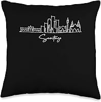 Vista 1 de city skyline Santiago Chile Almohada de tiro