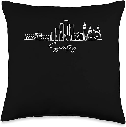 city skyline Santiago Chile Throw Pillow