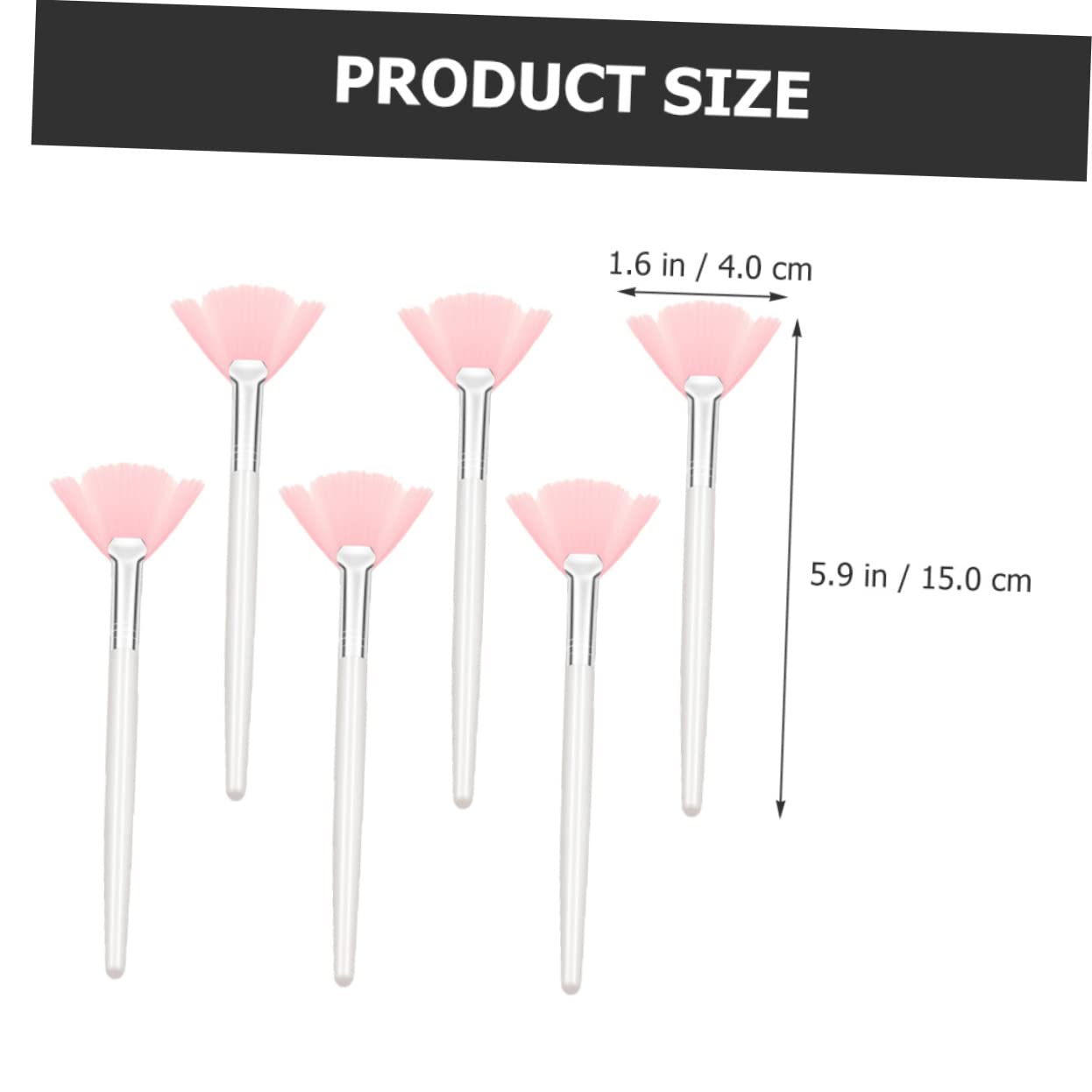 NULYLU Professional Makeup Brush Set 6pcs for Facial Long Handle Soft Bristle Applicator Perfect for Women