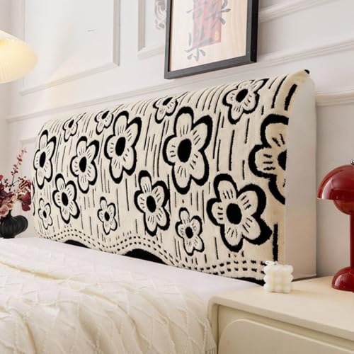 EFELIM Flannel Headboard Covers for Full Queen King Size Bed Headboard Slipcover Soft Dustproof Protector Cover for Bedroom (White,79-82in)