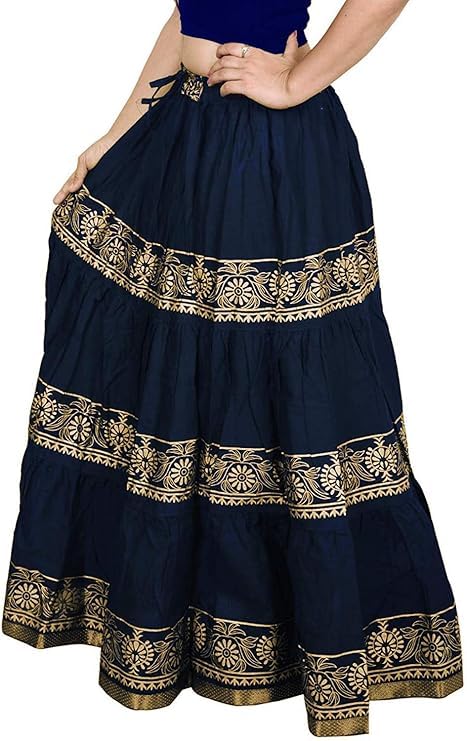 Image of Kurti Skirts Woman /Girl Traditional Ethnic Embroidery Floor Length Rayon Long Skirt for Causal