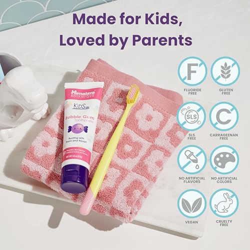 image for Himalaya Botanique Kids Toothpaste with Xylitol, Bubble Gum Flavor - G