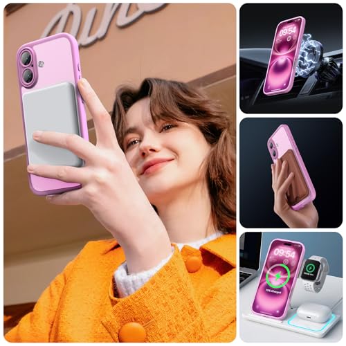TOCOL Magnetic for iPhone 16 Plus Case, Upgraded Full Camera Protection, Fit for MagSafe, Rugged Phone Case for iPhone 16 Plus 6.7 Inch, Drop Protection, Anti-Scratch, Peony by TOCOL - Image 6